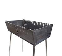 GOROCH Mangal, barbecue a carbonella, pieghevole, in acciaio da 2 mm, per 10 spiedini, portatile, per campeggio, giardino, picnic e viaggi