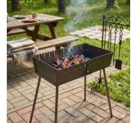 GOROCH Mangal Grill NEXT - Barbecue a carbonella in acciaio da 3 mm, pieghevole per 10 spiedini, barbecue portatile da campeggio, barbecue all'aperto, barbecue per spiedini