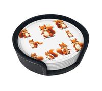 Gorp Squirrel Squad - Sottobicchieri rotondi in poliuretano (6 pezzi), impermeabili e resistenti alle scottature, adatti per tazze da caffè, tazze da tè, bicchieri