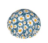Gorro de baño impermeable con diseño de margaritas y sirena en el océano para mujer, belleza, Spa, hogar, Hotel, viaje
