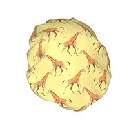 Gorro de ducha Beige jirafa Beige jirafa mujeres impermeable reutilizable forro de PEVA dobladillo elástico ajustable para todo el pelo largo sombrero de baño