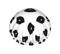 Gorro de ducha blanco y negro Flores de primavera botánicas grises Gorro de ducha impermeable Gorros de baño reutilizables para mujeres Protección del cabello Elástico Todo el cabello