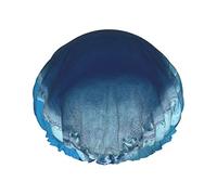 Gorro de ducha con estampado de boca de tiburón, gorro de satén, gorro de pelo, gorros de baño impermeables, banda elástica, dobladillo elástico, gorro de ducha reutilizable