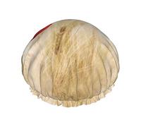 Gorro de ducha con estampado de flores rojas, gorro de pelo, gorro de baño reutilizable, gorros de ducha impermeables para mujeres, todas las longitudes de cabello