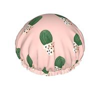 Gorro de ducha de Cactus verde copos de nieve blancos dorados gorro de ducha impermeable gorros de baño reutilizables para mujeres protección del cabello elástico todo el cabello