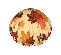 Gorro de ducha de hoja de arce para otoño, gorro de ducha impermeable con girasoles, gorros de baño reutilizables para mujeres, protección del cabello elástica para todo el cabello