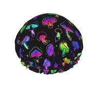 Gorro de ducha de hongos girasoles de otoño gorro de ducha impermeable gorros de baño reutilizables para mujeres protección del cabello elástico todo el cabello