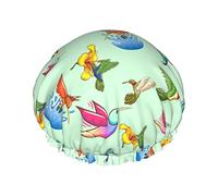 Gorro de ducha de lujo de color 2 para mujer, colorido, estrella de mar, impermeable, reutilizable, lavable y transpirable, gorro de ducha de moda con elástico, fácil de llevar, apto para pelo largo,