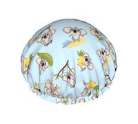 Gorro de ducha de lujo de estrella de mar de Color 11 para mujer, impermeable, reutilizable, forro de PEVA, dobladillo elástico ajustable para todo el pelo largo, gorro de baño