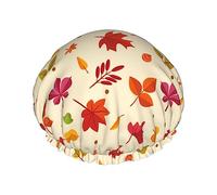 Gorro de ducha de otoño hojas de arce de otoño gorro de ducha impermeable gorros de baño reutilizables para mujeres protección del cabello elástico todo el cabello