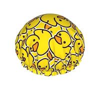 Gorro de ducha de pato de dibujos animados, gorro de ducha impermeable de girasoles de otoño, gorros de baño reutilizables para mujeres, protección del cabello elástica para todo el cabello