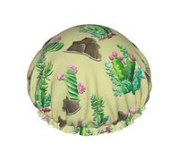 Gorro de ducha de piedra de Cactus, gorros de baño de Koala de dibujos animados, gorro impermeable para el pelo, gorros de ducha ligeros de doble capa para mujeres, hombres, niños y adolescentes