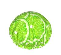 Gorro de pelo con dobladillo elástico reutilizable para mujer, gorro de ducha impermeable doble verde lima limón Sunmmer, gorro de baño