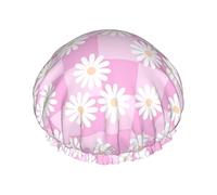 Gorros de ducha Daisy para mujer, impermeables, reutilizables, ajustables y de doble capa, con dobladillo elástico