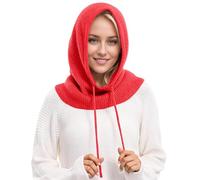 Gorros Lana Mujer con Pompon,Gorros De Invierno para Mujer Gorro CáLido con Bufanda con Capucha para Mujeres Y Hombres Gorro Tejido con CordóN