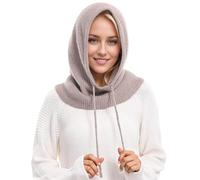 Gorros Lana Mujer con Pompon,Gorros De Invierno para Mujer Gorro CáLido con Bufanda con Capucha para Mujeres Y Hombres Gorro Tejido con CordóN