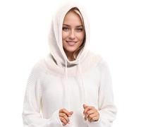 Gorros Lana Mujer con Pompon,Gorros De Invierno para Mujer Gorro CáLido con Bufanda con Capucha para Mujeres Y Hombres Gorro Tejido con CordóN