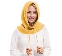 Gorros Lana Mujer con Pompon,Gorros De Invierno para Mujer Gorro CáLido con Bufanda con Capucha para Mujeres Y Hombres Gorro Tejido con CordóN