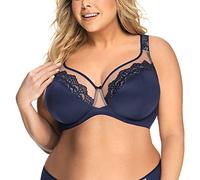 Gorsenia Reggiseno Non Imbottito con Pizzo in Fiori K441 Luisse, Blu Scuro,6D