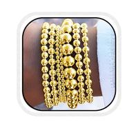 GORTIN Bracciali in oro per le donne perline palla impilabile set braccialetto placcato filo braccialetti accessori gioielli, Free size, Plastica, Nessuna pietra preziosa