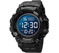 Gosasa Orologi militari di sport degli uomini aerei di Digital a forma di LED orologi impermeabili, E- Nero Nero