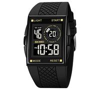 Gosasa Orologi militari sportivi da uomo a forma di aeroplano digitale con luce LED, C- Nero Oro, Digitale