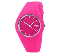 Gosasa Orologi sportivi casuali degli uomini delle donne della cinghia del silicone di stile semplice impermeabile 30M, Rosso rosato, Sport e tempo libero