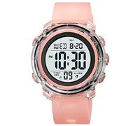 Gosasa Orologi sportivi da donna, alla moda, casual, calendario, visualizzazione settimanale, sveglia, cinturino in gomma impermeabile, orologio digitale a LED, X-rosa., Sportivo