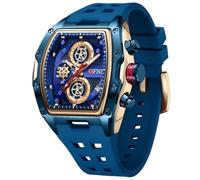 Gosasa Orologio analogico da uomo, alla moda, a forma di botte, con sotto-quadranti cronografo, resistenza all'acqua fino a 30 m, display luminoso, movimento al quarzo multifunzione, regalo ideale per