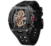 Gosasa Orologio analogico da uomo, alla moda, a forma di botte, con sotto-quadranti cronografo, resistenza all'acqua fino a 30 m, display luminoso, movimento al quarzo multifunzione, regalo ideale per