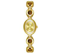 Gosasa Orologio da donna con cinturino in perle vintage, elegante, piccolo quadrante ovale, impermeabile, delicato orologio da donna regalo per mamma e moglie, J Marrone Oro, Elegante