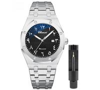 Gosasa Orologio da uomo di lusso Cronografia Business Orologio al Quarzo per gli Uomini Calendario Luminoso Moda Maschio Orologio da polso Impermeabile Cinturino in Acciaio, T-Argento Nero, Affari