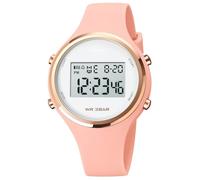 Gosasa Orologio digitale a LED con quadrante grande, data, ora, 3 bar, impermeabile, orologio da polso per uomo e donna, orologi sportivi (J blu bianco), Z Rosa Bianco, giapponese