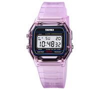 Gosasa Orologio digitale multifunzione sportivo unisex, classico, unisex, con cinturino in acciaio inox, impermeabile, elettronico, a LED, B1 Viola, Sportivo
