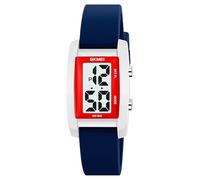 Gosasa Orologio digitale unisex alla moda, con numeri grandi, quadrante rettangolare, impermeabile, cinturino in silicone a LED, Blu, Casual
