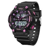 Gosasa Orologio sportivo analogico digitale da uomo e donna, alla moda, con doppio display, impermeabile fino a 50 m, per esterni, tattico, militare, robusto, con retroilluminazione a LED, cinturino