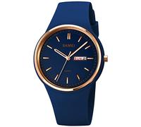 Gosasa, orologio sportivo da donna, stile semplice, impermeabile, 30 m, Oro Rosa Blu Scuro,