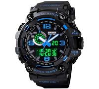 Gosasa Orologio sportivo da uomo con quadrante grande, militare, S-Shock, impermeabile, retroilluminazione, sveglia, cronometro Caratteristiche: robusto orologio da polso per allenamento,
