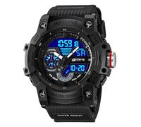 Gosasa Orologio tattico da uomo, analogico, digitale, doppio display, impermeabile fino a 50 m, orologio da polso militare con retroilluminazione a LED, cronometro, sveglia, conto alla rovescia