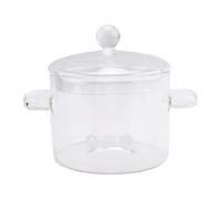 Gosera Casseruola In Vetro con Coperchio, Pentola su Piano Cottura con Coperchio e Manico Pentola per Cottura A Lento Pentola per Zuppa Trasparente, Alto Borosilicato 1400 Ml Resistente Facile d