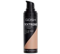 GOSH Dextreme Full Coverage Foundation, 30 ml, trucco liquido e idratante per una carnagione impeccabile, trucco vegano con elevata opacità, copertura di brufoli e occhiaie (004 naturale)