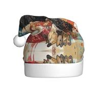 goshawk Cappelli natalizi per adulti, accogliente, cappello da Babbo Natale, per uomini e donne, forniture per feste di Capodanno, rosso
