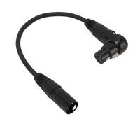 Goshyda Adattatore Cavo Prolunga Microfono XLR, Connettore XLR Femmina-maschio con Angolo di 90° per Chitarre Elettriche Console di Missaggio Altoparlanti Attivi (0,30 m/1,0 piedi)