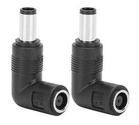 Goshyda Adattatore da 2 Pezzi Femmina a Maschio, Portatile Dritto Al Gomito da 7,4 X 5,0 Mm a 7,4x5,0 Mm, per Spina Adattatore per Laptop/Ruotato nel Gomito, Nero