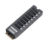Goshyda Adattatore da M.2 a Serial ATA 3.0, Scheda di Espansione PCIE 3.0 a 8 Porte da 6 Gbps con Dissipatore di Calore in Lega di Alluminio per Pool di Archiviazione di Dischi Rigidi