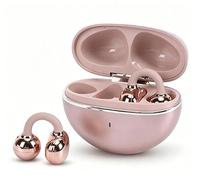 Goshyda Auricolari a Clip, Cuffie Bluetooth 6.0 Aperte IPX7 Resistenti All'acqua con Microfono con Cancellazione del Rumore AI, 40 Ore di Riproduzione, per Sport, Corsa, Lavoro, (Champagne Oro)