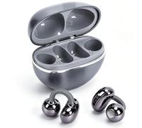 Goshyda Auricolari a Clip, Cuffie Bluetooth 6.0 Aperte IPX7 Resistenti All'acqua con Microfono con Cancellazione del Rumore AI, 40 Ore di Riproduzione, per Sport, Corsa, Lavoro, (GREY)