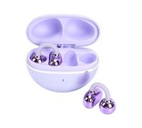 Goshyda Auricolari Aperti, Bluetooth 6.0 Wireless, Comodi Auricolari con Clip, Cuffie Aperte Sopra L'orecchio con Struttura Resistente All'acqua per Corsa, Allenamenti in Palestra e Sport (PURPLE)