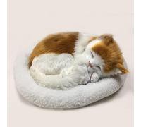 Goshyda Bambola di Peluche Realistica per Gatti Che Respira, per Bambini, Ornamento per la Casa, Peluche per Gatti Morbidi con Tappetino, Ideale per Promuovere lo Sviluppo Intellettuale