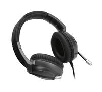 Goshyda Cuffie da Gioco Over-Ear, Cuffie con Eliminazione del Rumore Cablate, con Microfono Omnidirezionale, Effetto Luce RGB (Nero)